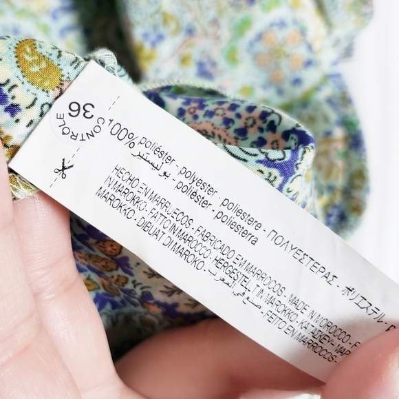 ZARA paisley printed satin effect dress ruffle NWT - Picture 6 of 6